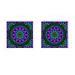 Star Of Leaves, Abstract Magenta Green Forest Cufflinks (Square) Star Of Leaves, Abstract Magenta Green Forest Cufflinks (Square)