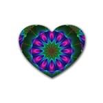 Star Of Leaves, Abstract Magenta Green Forest Drink Coasters (Heart) Star Of Leaves, Abstract Magenta Green Forest Drink Coasters (Heart)
