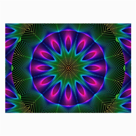 Star Of Leaves, Abstract Magenta Green Forest Glasses Cloth (Large) from ArtsNow.com Front