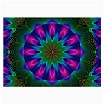 Star Of Leaves, Abstract Magenta Green Forest Glasses Cloth (Large) Star Of Leaves, Abstract Magenta Green Forest Glasses Cloth (Large)