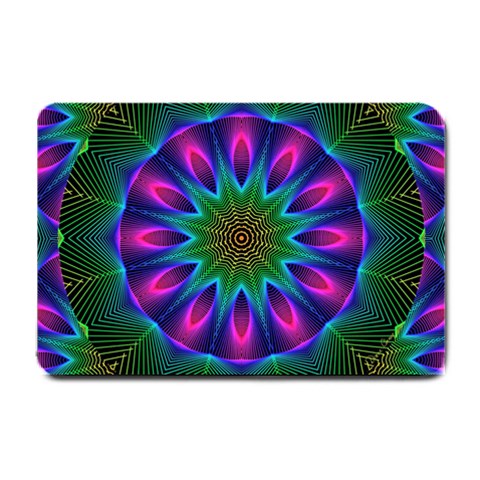Star Of Leaves, Abstract Magenta Green Forest Small Door Mat from ArtsNow.com 24 x16  Door Mat