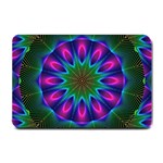 Star Of Leaves, Abstract Magenta Green Forest Small Door Mat