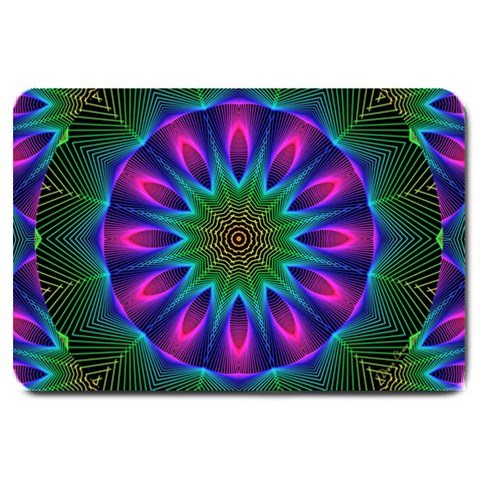 Star Of Leaves, Abstract Magenta Green Forest Large Door Mat from ArtsNow.com 30 x20  Door Mat