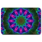 Star Of Leaves, Abstract Magenta Green Forest Large Door Mat Star Of Leaves, Abstract Magenta Green Forest Large Door Mat