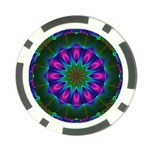 Star Of Leaves, Abstract Magenta Green Forest Poker Chip Star Of Leaves, Abstract Magenta Green Forest Poker Chip