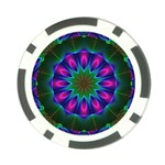 Star Of Leaves, Abstract Magenta Green Forest Poker Chip