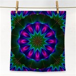 Star Of Leaves, Abstract Magenta Green Forest Face Towel Star Of Leaves, Abstract Magenta Green Forest Face Towel