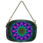 Star Of Leaves, Abstract Magenta Green Forest Chain Purse (Two Sided) 