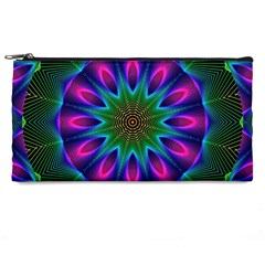 Star Of Leaves, Abstract Magenta Green Forest Pencil Case from ArtsNow.com Front