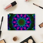 Star Of Leaves, Abstract Magenta Green Forest Cosmetic Bag (Small)