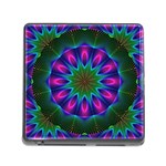 Star Of Leaves, Abstract Magenta Green Forest Memory Card Reader with Storage (Square) Star Of Leaves, Abstract Magenta Green Forest Memory Card Reader with Storage (Square)