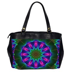 Star Of Leaves, Abstract Magenta Green Forest Oversize Office Handbag (Two Sides) from ArtsNow.com Back