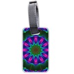 Star Of Leaves, Abstract Magenta Green Forest Luggage Tag (Two Sides)