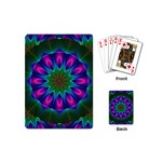 Star Of Leaves, Abstract Magenta Green Forest Playing Cards (Mini)