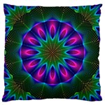Star Of Leaves, Abstract Magenta Green Forest Large Cushion Case (Two Sided) Star Of Leaves, Abstract Magenta Green Forest Large Cushion Case (Two Sided)