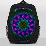 Star Of Leaves, Abstract Magenta Green Forest Backpack Bag