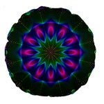 Star Of Leaves, Abstract Magenta Green Forest 18 Premium Round Cushion Star Of Leaves, Abstract Magenta Green Forest 18 Premium Round Cushion