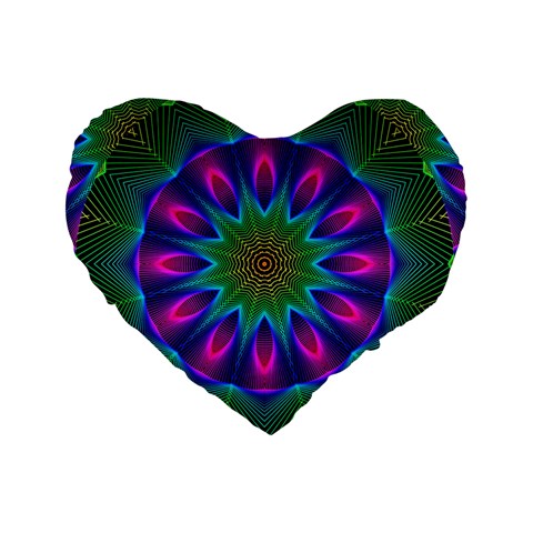 Star Of Leaves, Abstract Magenta Green Forest 16  Premium Heart Shape Cushion  from ArtsNow.com Front
