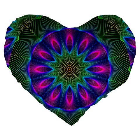 Star Of Leaves, Abstract Magenta Green Forest 19  Premium Heart Shape Cushion from ArtsNow.com Front