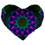 Star Of Leaves, Abstract Magenta Green Forest 19 Premium Heart Shape Cushion Star Of Leaves, Abstract Magenta Green Forest 19 Premium Heart Shape Cushion