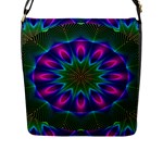 Star Of Leaves, Abstract Magenta Green Forest Flap Closure Messenger Bag (Large) Star Of Leaves, Abstract Magenta Green Forest Flap Closure Messenger Bag (Large)