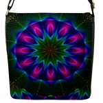 Star Of Leaves, Abstract Magenta Green Forest Flap Closure Messenger Bag (Small)