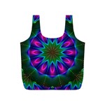 Star Of Leaves, Abstract Magenta Green Forest Reusable Bag (S) Star Of Leaves, Abstract Magenta Green Forest Reusable Bag (S)