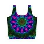 Star Of Leaves, Abstract Magenta Green Forest Reusable Bag (M) Star Of Leaves, Abstract Magenta Green Forest Reusable Bag (M)