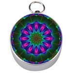 Star Of Leaves, Abstract Magenta Green Forest Silver Compass Star Of Leaves, Abstract Magenta Green Forest Silver Compass