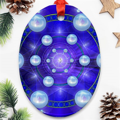 Blueprint Ornament (Oval) from ArtsNow.com Front