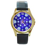 Blueprint Round Gold Metal Watch