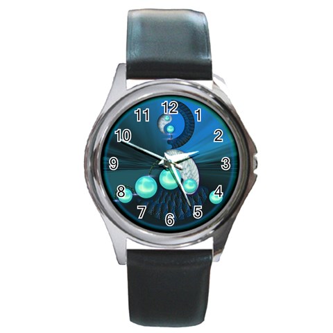 Communication Round Metal Watch from ArtsNow.com Front