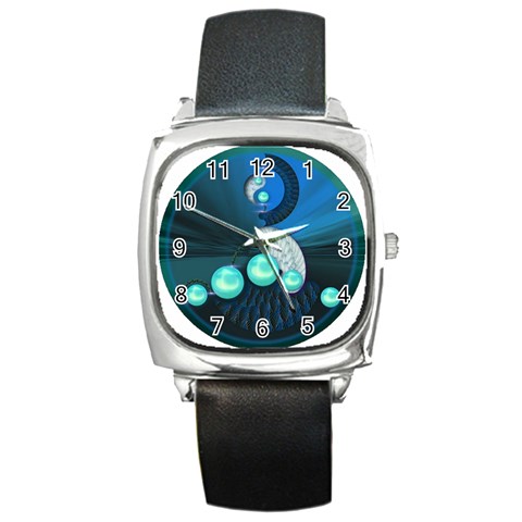 Communication Square Metal Watch from ArtsNow.com Front