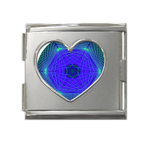 Connection Mega Link Heart Italian Charm (18mm) from ArtsNow.com Front