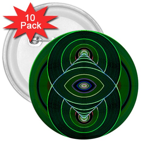 Correspondence 3  Button (10 pack) from ArtsNow.com Front