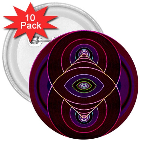 Correspondence 3  Button (10 pack) from ArtsNow.com Front