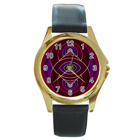 Correspondence Round Gold Metal Watch from ArtsNow.com Front