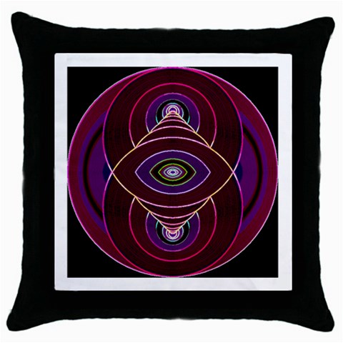Correspondence Throw Pillow Case (Black) from ArtsNow.com Front