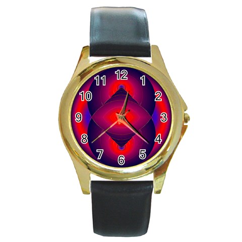 Correspondence Round Gold Metal Watch from ArtsNow.com Front