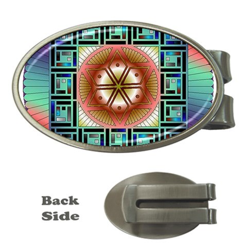 Cosmic Code Money Clip (Oval) from ArtsNow.com Front