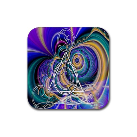 Crop Circle Abstract Rubber Coaster (Square) from ArtsNow.com Front