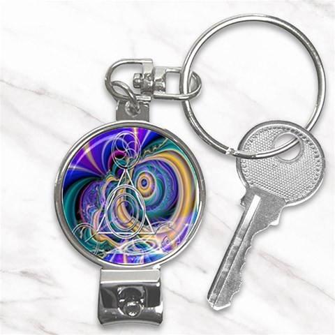 Crop Circle Abstract Nail Clippers Key Chain from ArtsNow.com Front