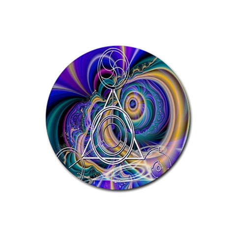 Crop Circle Abstract Rubber Round Coaster (4 pack) from ArtsNow.com Front