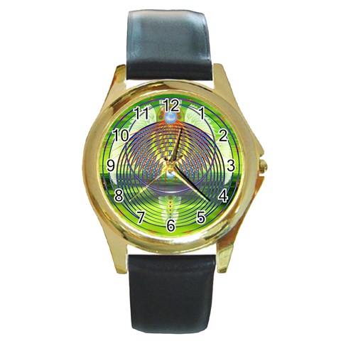 Divine Creation Round Gold Metal Watch from ArtsNow.com Front