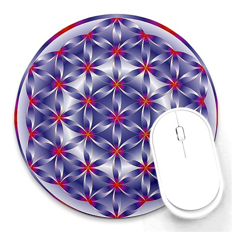 Life Flower Round Mousepad from ArtsNow.com Front