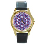 Life Flower Round Gold Metal Watch