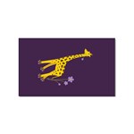 Purple Roller Skating Cute Cartoon Giraffe Sticker (Rectangle)