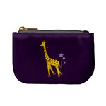 Purple Roller Skating Cute Cartoon Giraffe Coin Change Purse