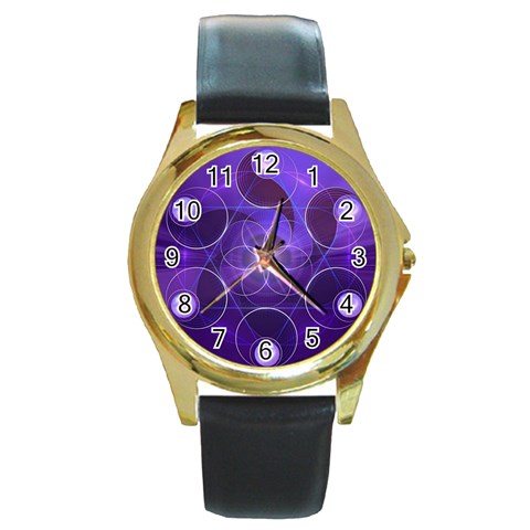Forgivenes Round Gold Metal Watch from ArtsNow.com Front