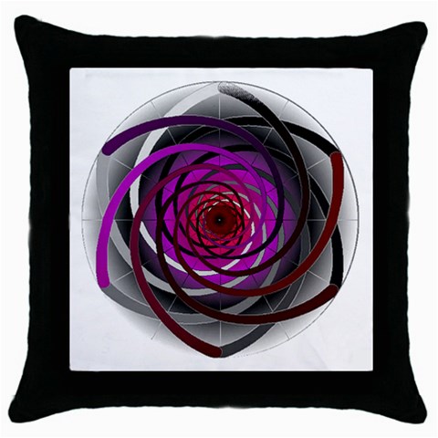 Golden Ratio Throw Pillow Case (Black) from ArtsNow.com Front